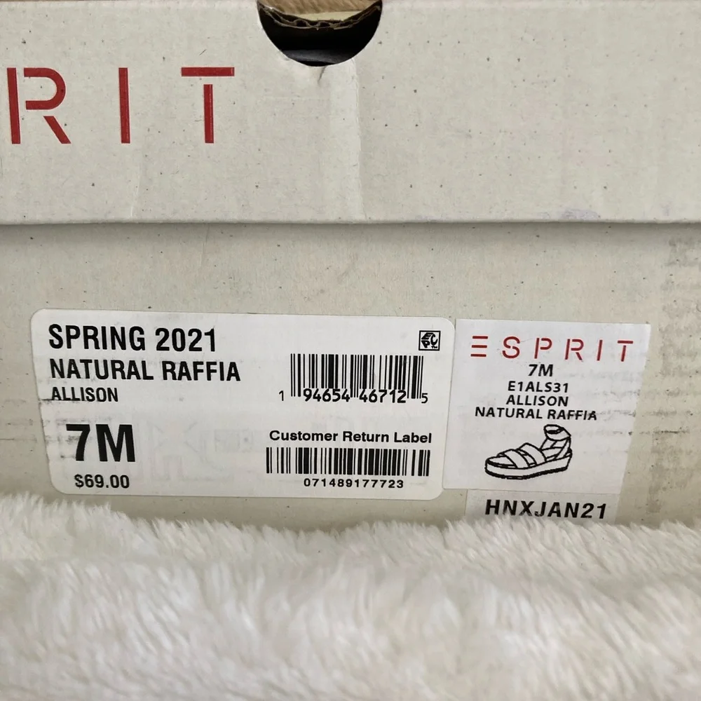 Esprit | NEW Allison Natural Raffia Platform Sandals